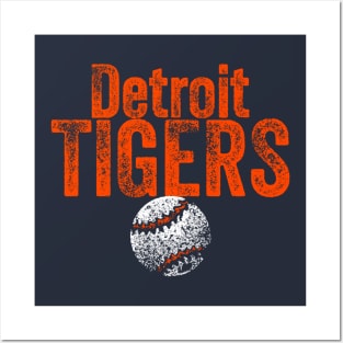 Tigers Baseball Weathered Posters and Art